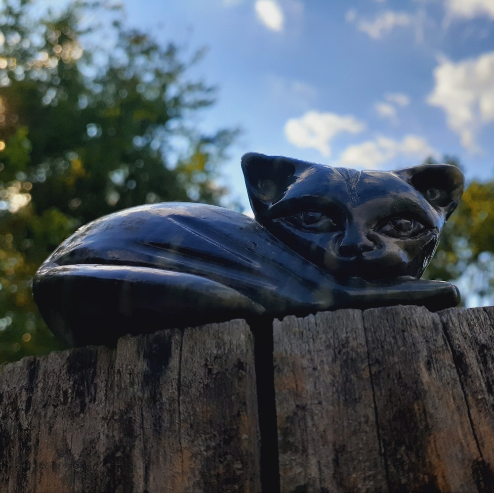 Brooding Feline Figurine